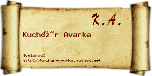 Kuchár Avarka névjegykártya